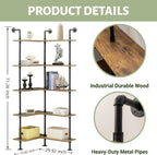 Industrial Pipe Corner Bookshelf