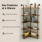 Industrial Pipe Corner Bookshelf
