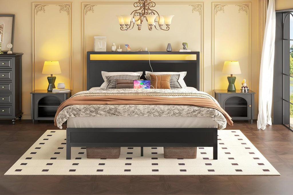 Queen Bed Frame with Headboard & Footboard