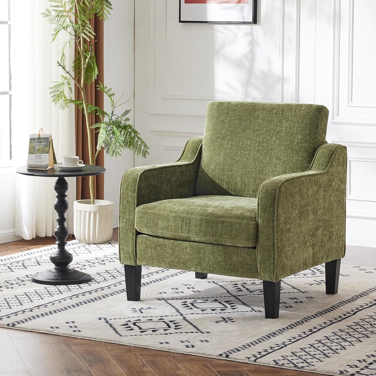 VINGLI Accent Chair for Living Room Chairs Olive Green Reading Chair