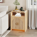 Nightstand with Charging Station and LED Lights