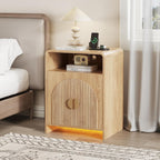 Nightstand with Charging Station and LED Lights